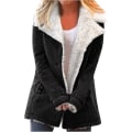 Miniatyrbilde 1 av 2: Vinterklær for kvinner, 2022 Mote Varme Jakker Casual Fuzzy Fleece Sherpa Jakker Hettegensere Pullover Plus Size Plysj Topper L
