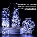Miniatyrbillede 3 af 5: 2 Pak Fe Lys Fe String Lys Batteridrevet Vandtæt 8 Tilstande Fjernbetjening 100 Led String Lys 10 m Kobbertråd Sankt Hans Orm Lys Chr