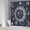 Miniatyrbillede 2 af 4: Bohemia Bruseforhæng 180*180cm, Bohemia Bruseforhæng Vandtæt Polyester Bruseforhæng Med 12 Kroge Til Juledekoration, Badeværelsesforhæng