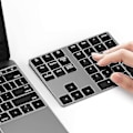 Miniatyrbild 1 av 5: Bluetooth Numeriskt Tangentbord, Laddningsbart Aluminium 34-tangenters Nummerblock Smalt Externt Tangentbord Datainmatning