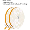 Miniatyrbild 5 av 5: Skumgummitätningstejp 6 mm (b) x 1,5 mm (t) Fönsterdörr Drag Excluder Air White 12x6mm