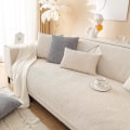 Miniatyrbild 1 av 5: 2023 Nytt Sofföverdrag Chenille Sofföverdrag För 3-Sits Soffa Överkast, Halkskydd L-formad Sofföverdrag, Möbelskydd Sofföverdrag För Sittkudde Soffa Cream Sofa cushion 90x180cm