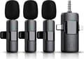 3 i 1 Trådlös Lavalier Mikrofon för iPhone, iPad, Android, Kamera,1