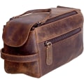 Miniatyrbilde 1 av 5: Premium Buffalo Skinn Unisex Toalettmappe Kit (slitt Tan) Distressed Tan