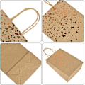 Miniatyrbillede 3 af 5: 12 stk. Kraftpapirposer med håndtag, Kraftpapirpose Gavepose med elegante, genanvendelige gaveposer, Bronzing Kraft Gavepose til julebryllup Bir