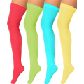Miniatyrbilde 5 av 5: 4 par silke lårhøye strømper for kvinner nylon sokker for kvinner Halloween Cosplay kostyme Light Red  Yellow M
