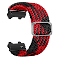 Miniatyrbillede 1 af 5: Nylon Flettet Justerbar Loop Urrem til Huami Amazfit T-Rex 2 Black  Red