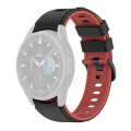 Miniatyrbilde 1 av 5: To-fargets silikonrem for Galaxy Watch4/5/6 40mm 44mm/Watch6 Classic 43mm 47mm/Watch 5 Pro 45mm Black Red