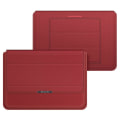 Miniatyrbillede 1 af 5: Opbevaringstaske til 11/12 tommer Notebook, PU Læder Foldbart Stativ Magnetisk Klap Laptop Sleeve Red