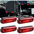 Miniatyrbilde 1 av 5: 4 stk. LED Front Bakre Sidemarkeringslys 12v For Lastebil Campingvogn Lastebil Bobil Markeringslys (rød)
