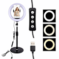 Miniatyrbillede 1 af 5: Selfie Flash Ring Light Mobiltelefonholder LED Kameramontering Lang Arm USB-stativ