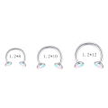 Miniatyrbillede 3 af 3: 25 stk. Gradient Farve Indre Tænder Øreringe Symfoni Hestesko Ring Blinkende Rustfrit Stål Læbepiercinger Tungepiercinger