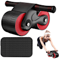 Miniatyrbillede 1 af 5: Ab Roller Træningsudstyr Automatisk Tilbagespring Abdominal Hjul AB Roller Core Træningsudstyr ABs Roller Hjul Gym Tilbehør Træning Hjemme Red