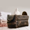 Miniatyrbilde 5 av 5: Premium Buffalo Skinn Unisex Toalettmappe Kit (slitt Tan) Distressed Tan