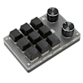 Miniatyrbild 2 av 5: Mini tangentbord med rattknapp, röd brytare, dubbelt läge, plug and play, mekaniskt programmerbart tangentbord för spel, kontor, media, 9 tangenter med 2 rattar