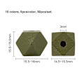 Miniatyrbillede 2 af 5: Malede Naturlige Træperler Facetteret Polygon Blandet Farve 15.5~16x14.5~15.5x15.5~16.5mm Hul: 3mm 10 farver 8 stk/farve 80 stk/sæt