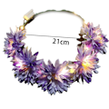 Miniatyrbilde 2 av 5: LED Blomsterkrone, Blomsterkrans Hodebånd Lysende LED Blomsterhodeplagg Blomsterhodebekledning shape1