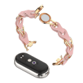 Miniatyrbilde 1 av 5: For Xiaomi Smart Band 8 Magnetisk Klokkereim Ekte Kuskinn + Armbånd i Aluminiumlegering Pink