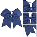 Miniatyrbild 3 av 5: 2 st stora cheer-rosetter 8 tum jumbo cheer-hårrosetter hästsvanshållare elastiskt band navy blue