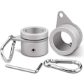 Miniatyrbild 1 av 5: 2-pack flaggstångsringar i aluminiumlegering, 360 graders roterande flaggstångsmonteringsringar snurrande flaggstångssats med karbinhake för 0,75-1,00 tums diameter