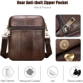 Miniatyrbild 5 av 5: Unisex Crossbody-väskor Liten axelväska Messenger Läder Messenger Bag för män Kvinnor Axelväskor Portfölj Resväska Business University School C