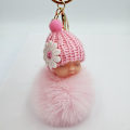 Miniatyrbillede 2 af 4: Vedhæng Baby Kæder Tasker Nøgleringe Sød Dukke Nøglevedhæng Sovende Nøgleringe Pung Id (himmelblå pink, One Size)