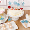 Pikkukuva 3 / 5: Frozen Kakunkoristeet, 20 kpl Lumihiutale Cupcake Koriste, Hyvää Syntymäpäivää Kakunkoristesetti, Hopea ja Sininen Syntymäpäiväkakun Koriste