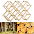 Miniatyrbild 4 av 5: Trästapelbart vinställ för 10 flaskor 45x12,5x31cm, Rhombus Log Shelf, 3-nivåers handgjort vinställ, Flaskställ för bardisk, vardagsrum, Ki