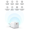 Miniatyrbilde 4 av 5: PD 30W Enkel Port Elektroplettert Laderadapter Mini Bærbar Vegglader (EU-plugg) White