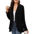 Miniatyrbillede 1 af 5: Let Cardigans til Kvinder, Bløde Åbne Casual Cardigans 3/4 Ærme Draperede Flæser Sommer M