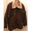 Pikkukuva 3 / 5: Miesten talvinen shearling-takki turkiksella, lämmin takki, paksu nahkatakki, pommitakki, laadukas päällysvaate black L
