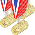 Miniatyrbild 1 av 5: 30 st 2024 Examensprismedaljer i bulk, konstmedaljer, fotbollstrofépris