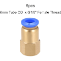 Miniatyrbillede 3 af 4: 1/8 G Lige Hun Gevind 6mm Push Pneumatisk Hurtigkobling 5 stk