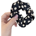 Pikkukuva 3 / 4: Leopardikuvioiset hiusdonitsit, eläinkuvioiset donitsit, 3 kpl poninhäntäpidikkeitä Black  White dot