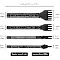 Pikkukuva 2 / 5: Reiäntekotyökalusetti 4mm DIY Teräsreiäntekotyökalu Ompelutyökalut Nahkatyö Lävistys Ompelu Meiseli Setti 1/2/4/6 Piikkiä 4 Kappaletta