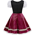 Pikkukuva 3 / 5: Naisten Oktoberfest-asu, Halloween saksalainen baijerilainen samettinen Dirndl-mekko Wine X Large