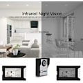 Miniatyrbild 2 av 5: Videodörrklocka Kit Dörrklocka Intercom Kit Smart Säkerhetskamera System Hemskydd Enheter med 7-tums TFT LCD Skärm Natt