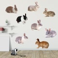 Miniatyrbillede 3 af 5: 8 stk. Vægstickers Soveværelse Voksen - Selvklæbende Vægdekoration 3D Effekt | Vægsticker -kaniner- Vægstickers Køkken - Vægdekoration Trompe L'oeil Stue - A