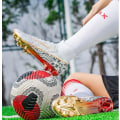 Miniatyrbillede 4 af 5: Herre Atletisk Udendørs Indendørs Komfortable Fodboldsko Drenge Fodbold Studenter Støvler Sneaker Sko Højt Greb white EU42