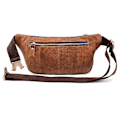 Miniatyrbild 3 av 5: 6469 Frostad läder crossbody bröstväska utomhus sport män axelväska för vandring resor