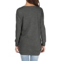 Miniatyrbillede 2 af 5: Langærmet sweatshirt til damer, rund hals, sideslidser, afslappet tunika pullover T-shirt toppe Grey S