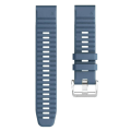 Miniatyrbilde 2 av 3: For Garmin Tactix 7 Pro/Fenix 7X/Fenix 6X Pro 26mm Silikon Klokkereim med Stål Sølvspenne Navy Blue