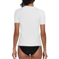 Miniatyrbilde 5 av 5: Dame Kort Erme Skjorte Surf Topp Badedrakt Sommer Svømming Sport Upf 50+ Blomstermønster White S