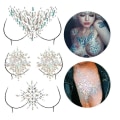 Miniatyrbilde 2 av 5: Tatoveringsklistremerkesett Halloween Selvlysende Ansikts Edelsten Tatoveringsklistremerke, Cosplay 9