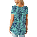 Miniatyrbilde 3 av 4: Dame Skjorter Ruffle Løs Knapp Tunic Topper For Kvinner Skyblue XXL