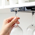 Miniatyrbillede 4 af 5: Plastik Vinglas Rack, Vinglasholder, Opbevaring af Stilkglas, Vinglas, Pakke med 2 Køkkenophæng, Sort