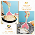 Miniatyrbild 4 av 5: Silikonspatel pannkaksspade omelettspatel vändare för ägg fisk pannkaka pizza och biff bred mjuk pizzaspade non-stick värmebeständig kök Pink * Green Large