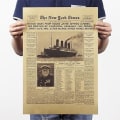 Miniatyrbillede 2 af 4: Avis Historisk Øjeblik Titanic Kraft Papir Plakat Vægkunst Hjem Værelse Dekorationsartikler