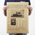 Pikkukuva 2 / 4: Sanomalehti Historiallinen Hetki Titanic Kraft Paper Juliste Seinätaide Kodin Huoneen Sisustustarvikkeet