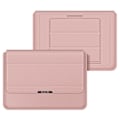 Miniatyrbild 1 av 5: Förvaringsväska för 11/12 tums bärbar dator, PU-läder hopfällbart stativ magnetisk flik laptopfodral Rose Gold
